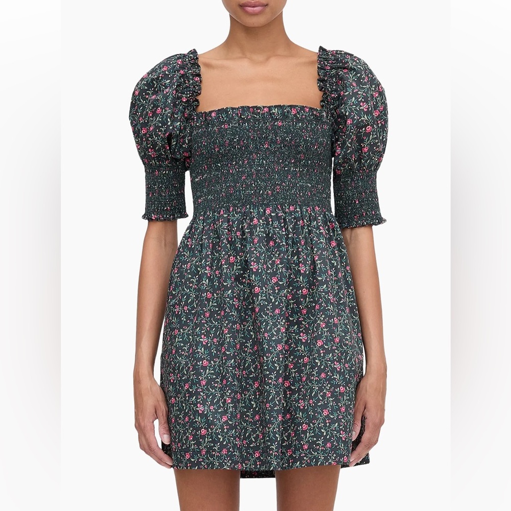 Hill House Lila Nap Dark Floral Midi Dress